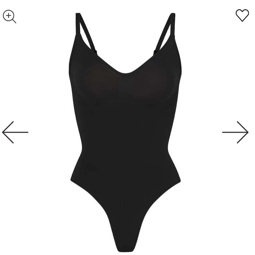 SKIMS Black Thong Bodysuit
